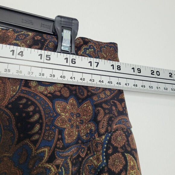 Vintage y2k notations brown black paisley print midi witchy goblincore skirt 1x - Picture 4 of 5